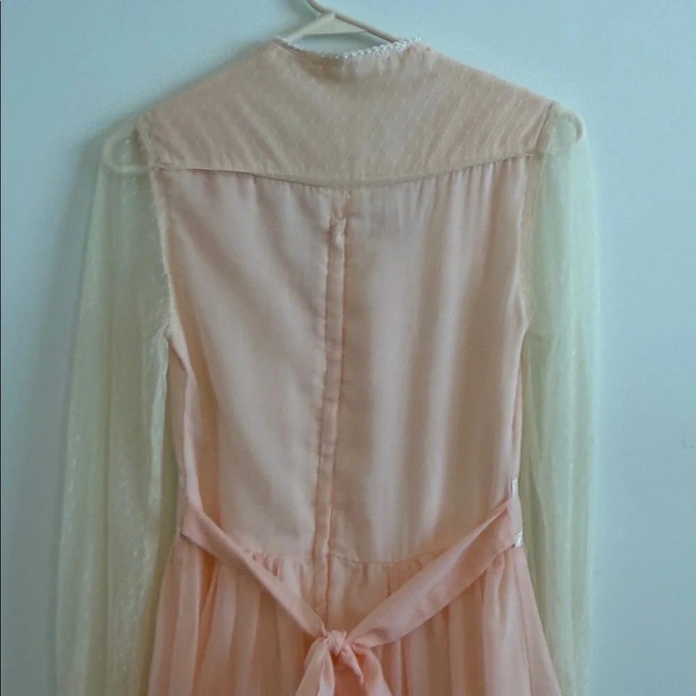 Gunne Sax Peach and Cream Lace Dress - Picture 7 of 10